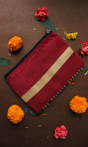 Maroon with Gold Border Purse