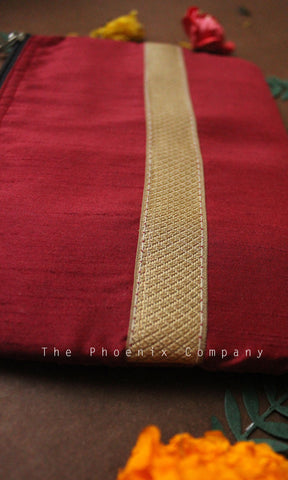 Maroon with Gold Border Purse
