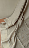 Beige Handloom Maheshwari Cotton Saree