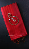Red Bamboo Silk Handloom Saree