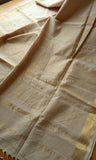 Off-White Handloom Maheshwari Cotton Saree