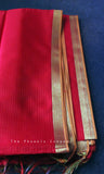 Red Bamboo Silk Handloom Saree