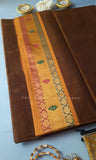 Golden Brown Venkatagiri Handloom Cotton Saree