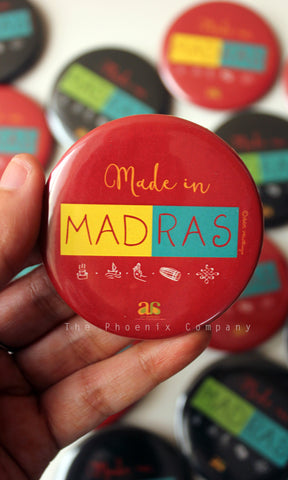 Made in Madras Button Badge (Red)
