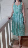 Green Gingham Cotton Dress