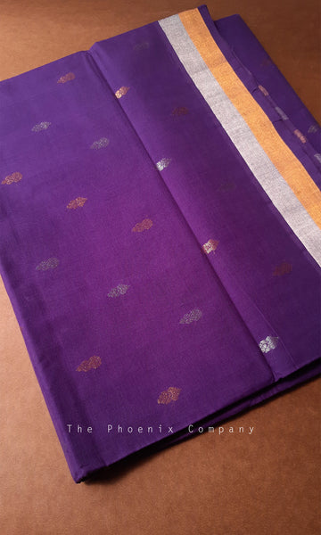 Purple Venkatagiri Handloom Cotton Saree