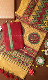 Raksha Bandhan Gift Hamper – Ajrakh Stole & Purse (Amaltas)