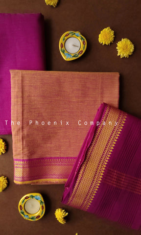 Sandal Handloom Mangalgiri Cotton Salwar Kameez Material