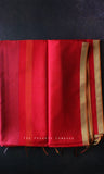 Red Bamboo Silk Handloom Saree