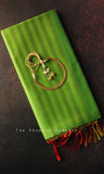Leaf Green Bamboo Silk Handloom Saree
