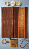 Golden Brown Venkatagiri Handloom Cotton Saree