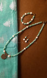 Statement Pastel Green Beaded Jewellery Set