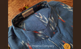 Blue & White Ikat Cotton Short Kurta