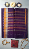 Purple Venkatagiri Handloom Cotton Saree