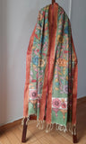 Light Green Floral Cotton Kalamkari Dupatta