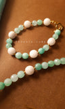 Statement Pastel Green Beaded Jewellery Set