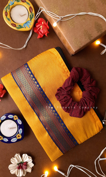 Mango Yellow & Blue Matching Accessories Rakhi Gift Hamper for Sisters