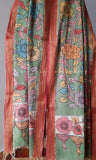 Light Green Floral Cotton Kalamkari Dupatta