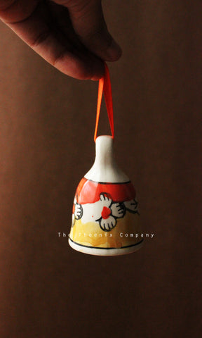 Orange & Yellow Ceramic Bell