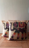 Elephant Applique work Cushion Covers (Set of 2)