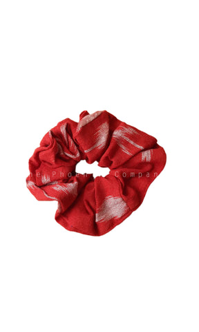 Red Ikat Scrunchie