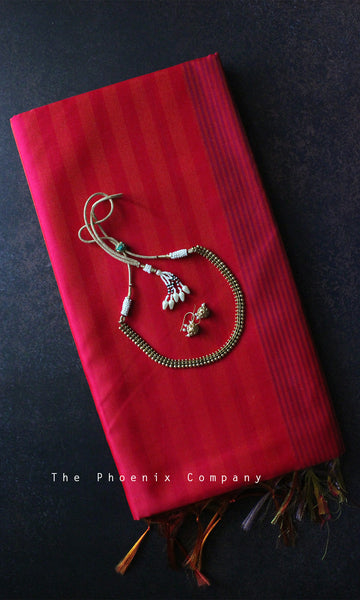Pink Bamboo Silk Handloom Saree
