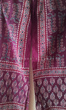 Maroon Ajrakh Stole with Big Floral motifs
