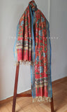 Red Floral Cotton Kalamkari Dupatta