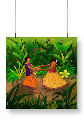 Girls Playing Art Print