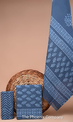 Chambray Bagru Cotton Salwar Kameez Material