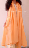 Plain Light Orange Cotton Dupatta