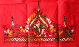 Red Kantha Work Blouse Piece
