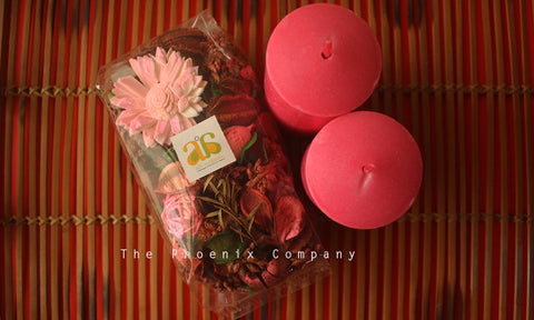 Scented Candles & Rose Potpourri