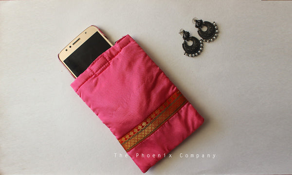 Pink Zari Mobile Phone Pouch