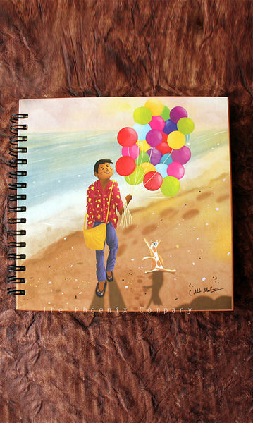 Balloons & Beaches Square Notebook