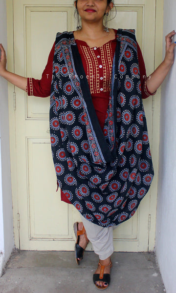 Black Ajrakh Dupatta