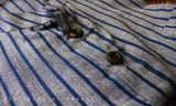 Dual shade Dark Blue Striped Cotton Short Kurta