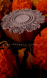 Intricate Florals Wooden Candle Holder
