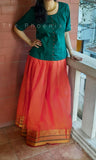 Dark Green & Orange Skirt & Top set