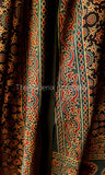 Dark Green and black Intricate Patterns Ajrakh Dupatta