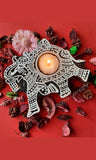 Big Elephant Wooden Candle Holder