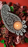 Big Paisley Wooden Candle Holder