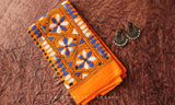 Light Orange Kantha Work Blouse Piece