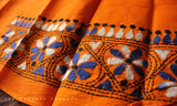 Light Orange Kantha Work Blouse Piece
