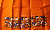 Light Orange Kantha Work Blouse Piece