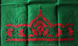 Dark Green Kantha Work Blouse Piece