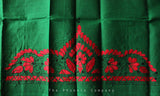 Dark Green Kantha Work Blouse Piece