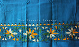 Blue Floral Kantha Work Blouse Piece