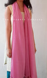 Plain Pink Cotton Dupatta