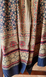Brown and black Intricate Patterns Ajrakh Dupatta
